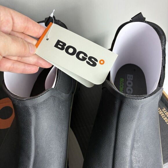 BOGS Mens Digger Slip On Work Boots US 13 EU 46 Black Round Toe Waterproof NIB - Picture 4 of 10